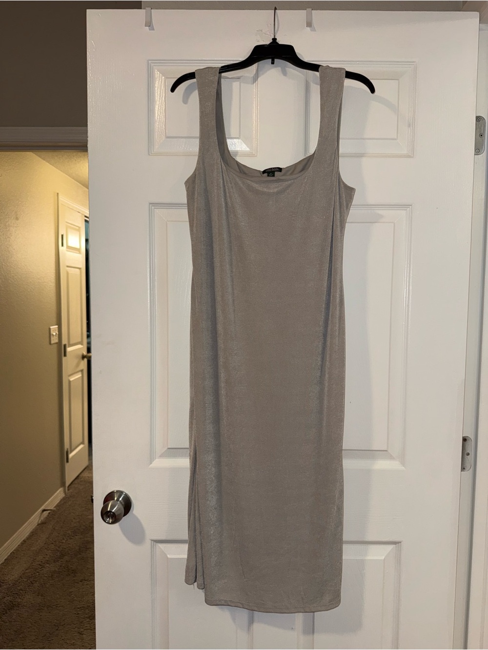 Wild Fable Sleeveless Strap Gray Silver Sparkle Midi Slip Dress - Size XL 🩶